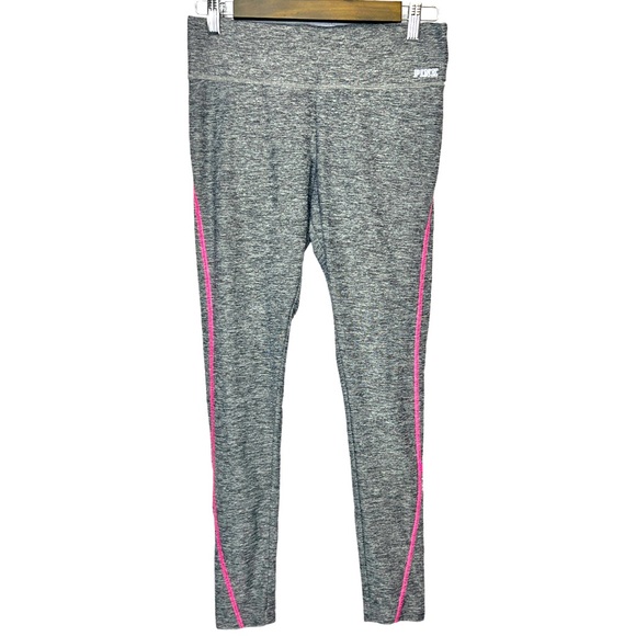 PINK Victoria's Secret Pants - PINK Victoria’s Heather Gray Yoga Pants Size Small, Pink logo leggings